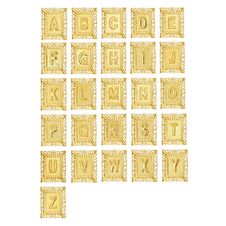 Gold Initial Cross Necklace Set