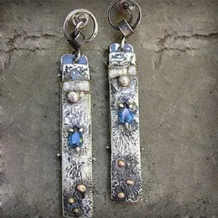 Handcrafted Blue Stone Earrings