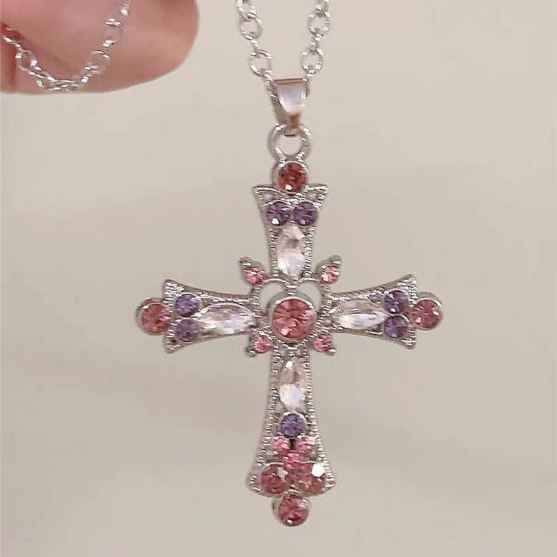 Blessed Gem Cross Necklace