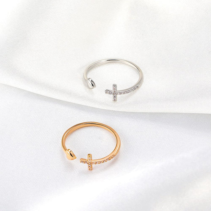 Silver Love Cross Ring