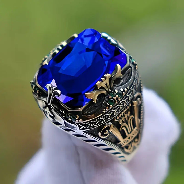 Sapphire-Studded Gold Ring