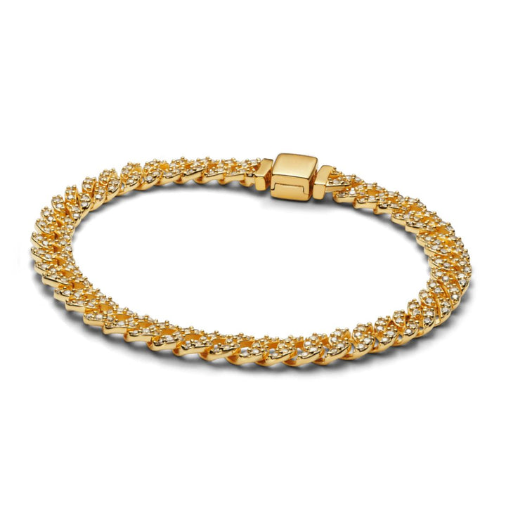 Pavé Cuban Bracelet in Gold