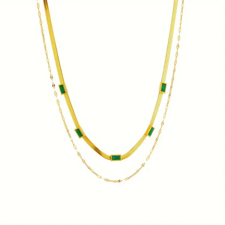 Retro Gold Sorella Gem Layered Necklace