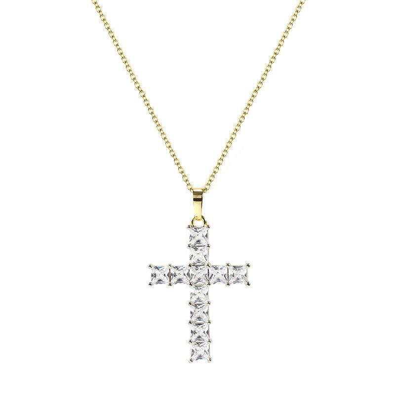 Vibrant Diamond Cross Necklace