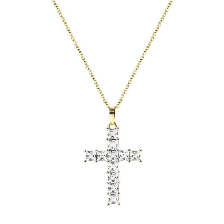 Vibrant Diamond Cross Necklace