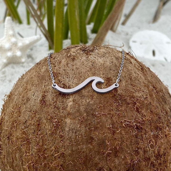 Silver Ocean Wave Necklace