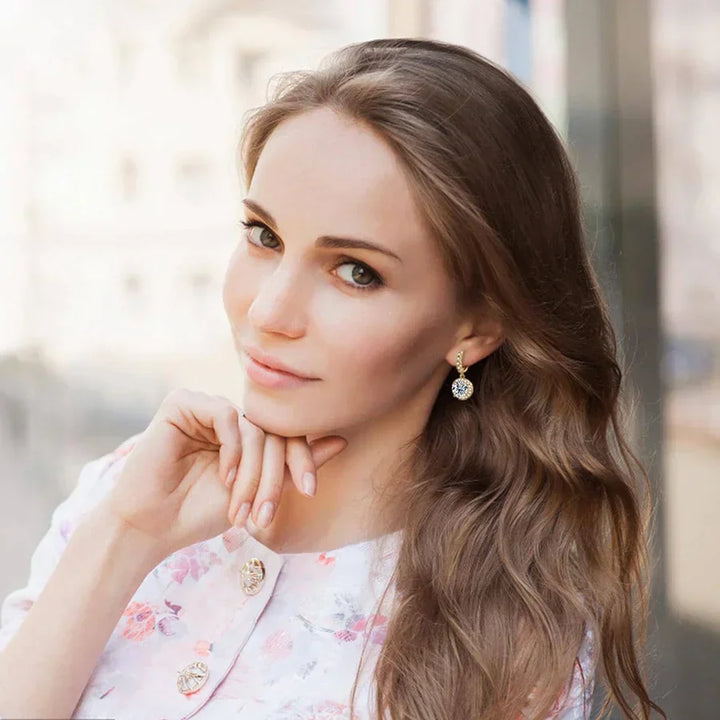 Moissanite Round Drop Earrings