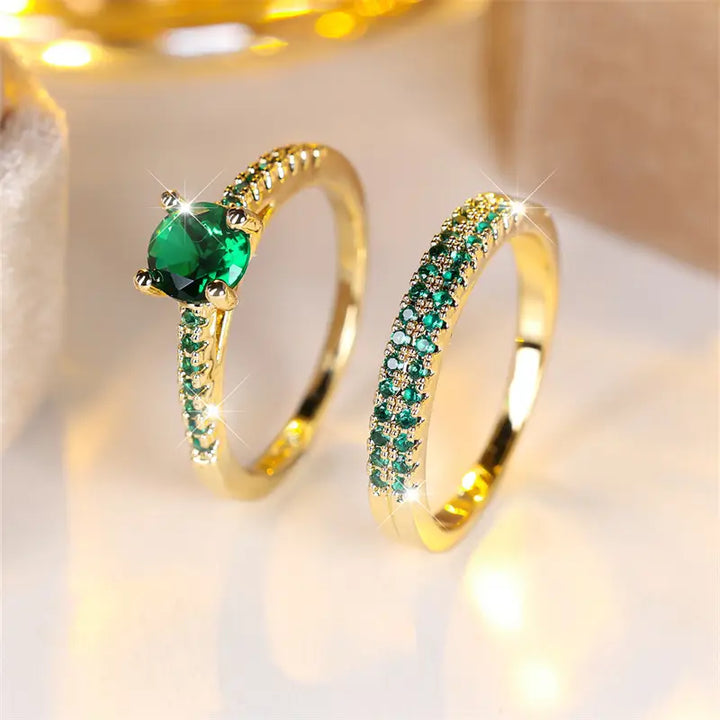 Serena Celeste Emerald Ring Set" can be rewritten as "Serena Celeste Emerald Ring Collection.