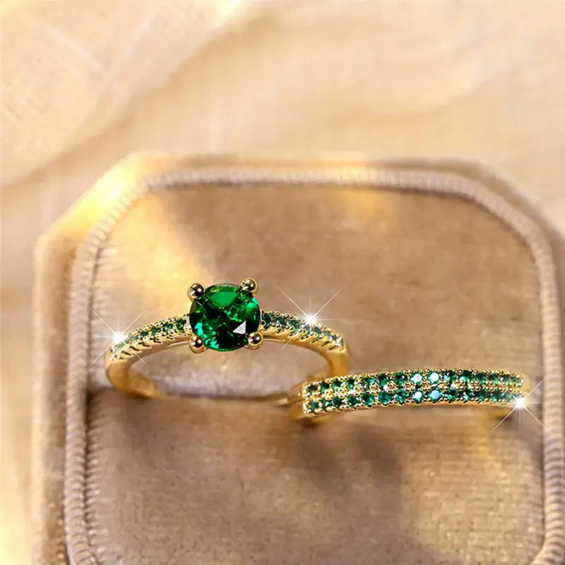 Serena Celeste Emerald Ring Set" can be rewritten as "Serena Celeste Emerald Ring Collection.