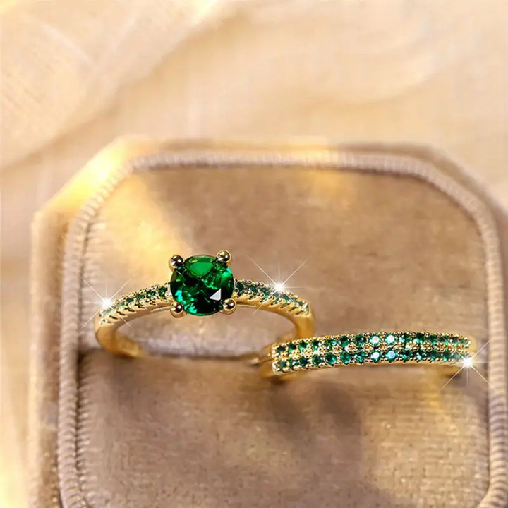 Serena Celeste Emerald Ring Set" can be rewritten as "Serena Celeste Emerald Ring Collection.