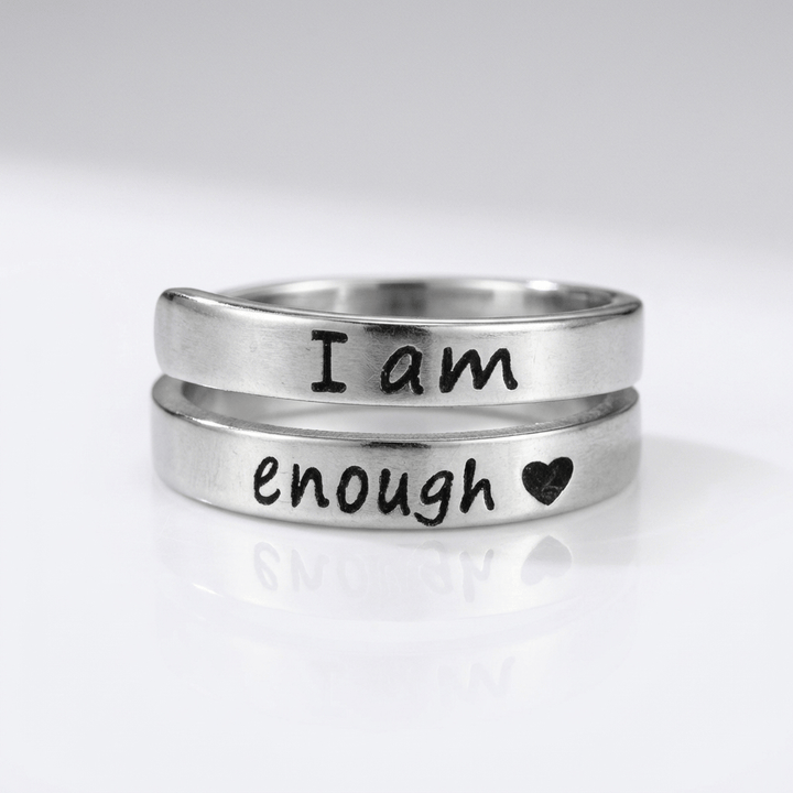 Adjustable 'I Am Enough' Ring