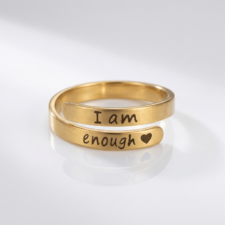 Adjustable 'I Am Enough' Ring