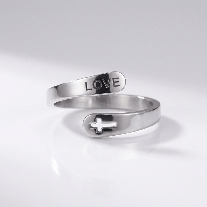 Adjustable Sacred Love Cross Ring