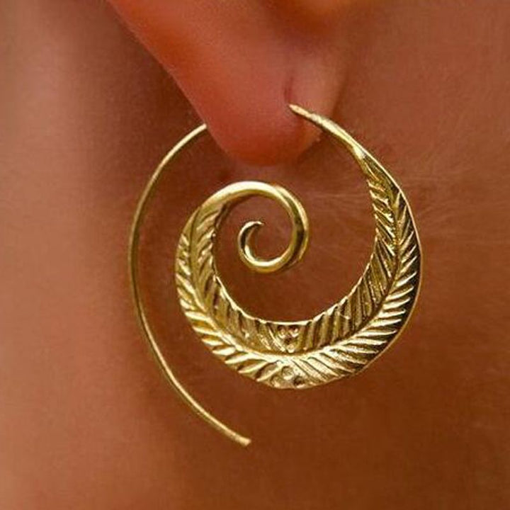 Retro Gold Spiral Earrings