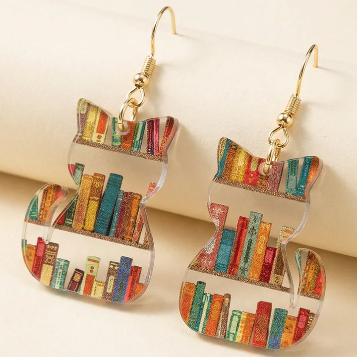 Retro Colorful Cat Earrings