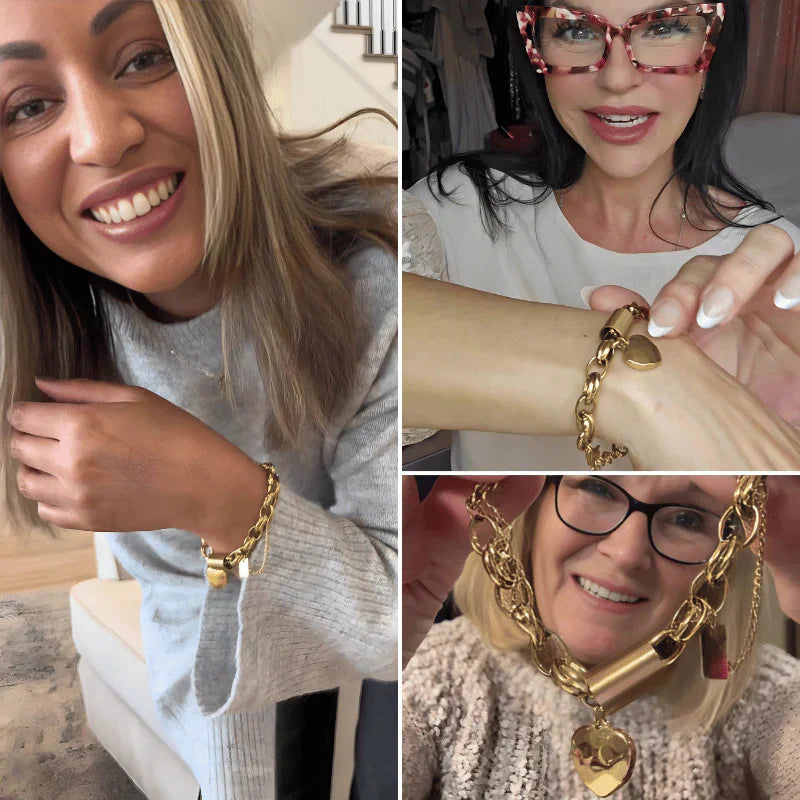 Chunky Heart Bracelet in Gold