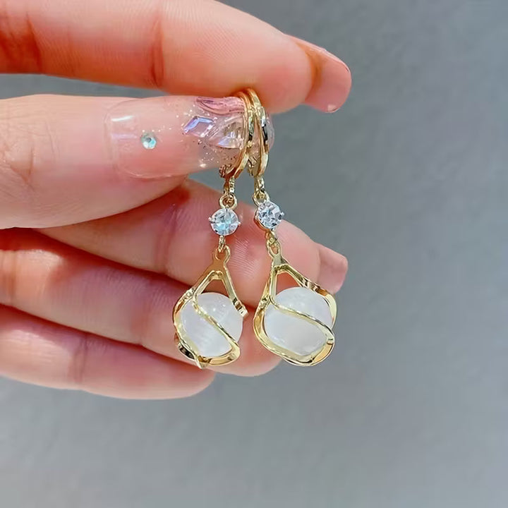 Stunning Granulated Moonstone Earrings