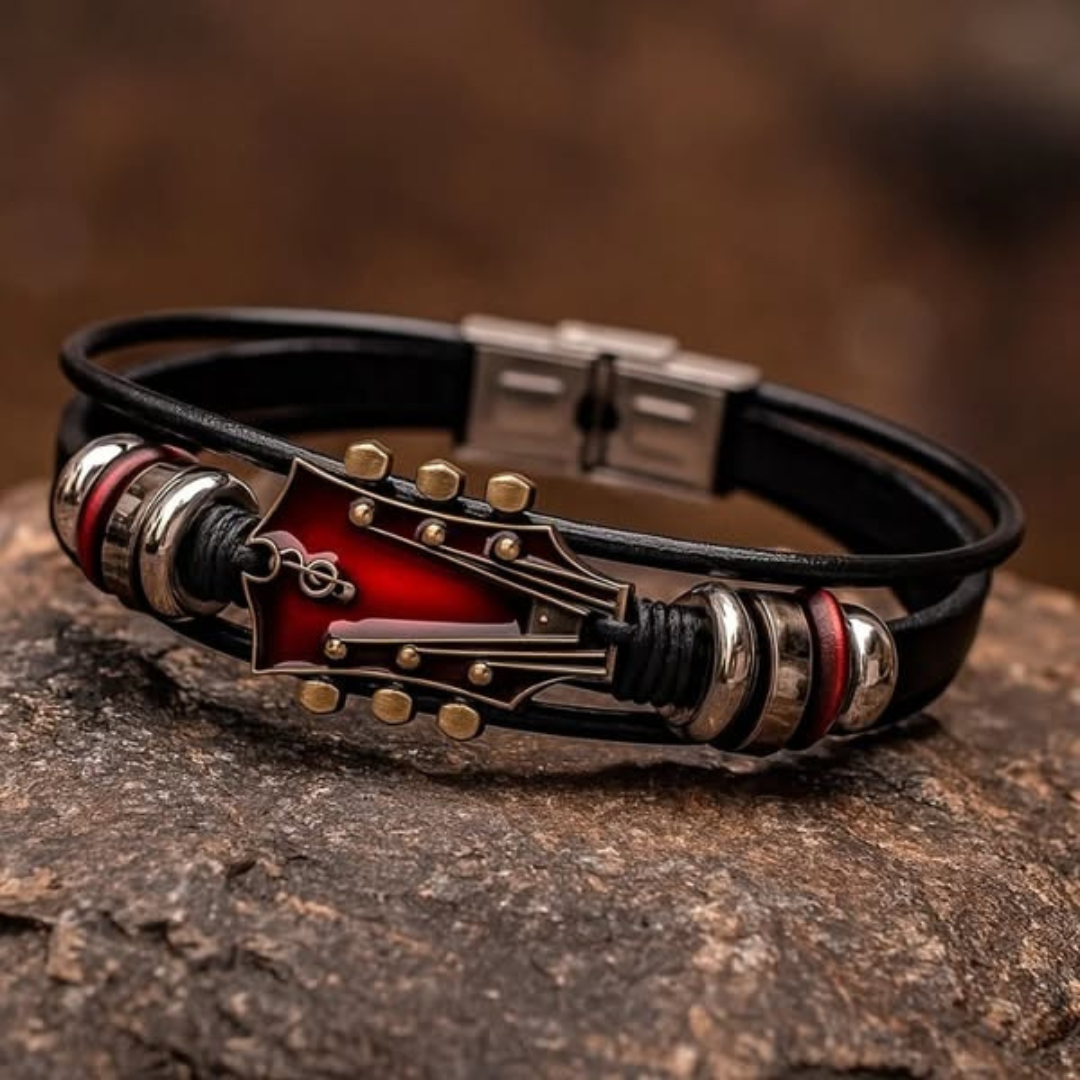 Guitar Leather Bracelet