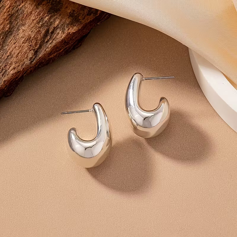 Sleek Minimalist C Earrings