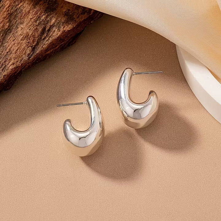 Sleek Minimalist C Earrings