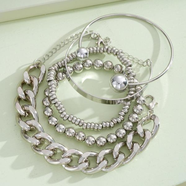 5-Piece Set of Chunky Stackable Bracelets
