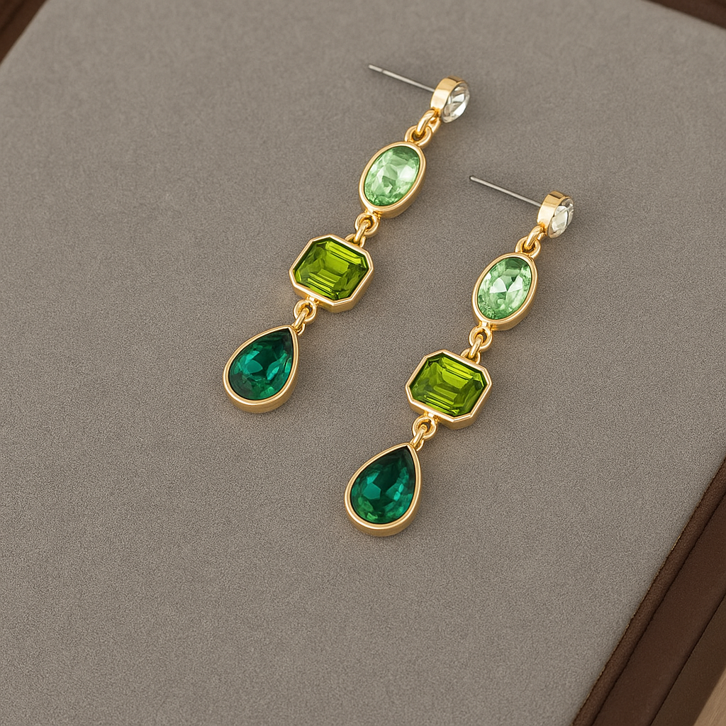 Kona Green Stone Drop Earrings