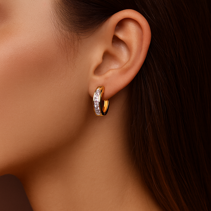 Chic Gold and Crystal Earrings