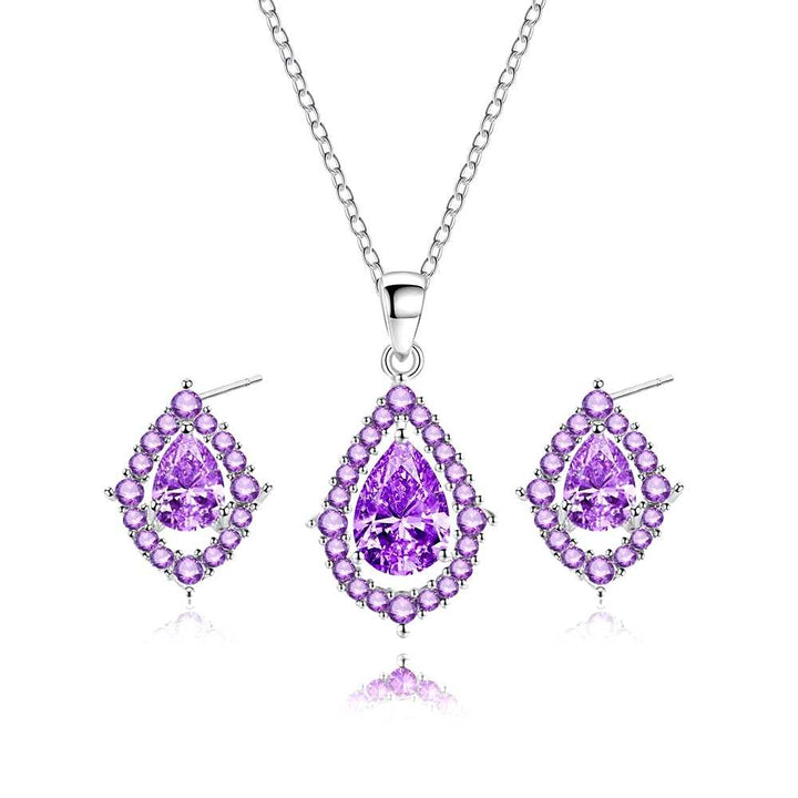 Nadine Amethyst Jewelry Set: Necklace & Earrings