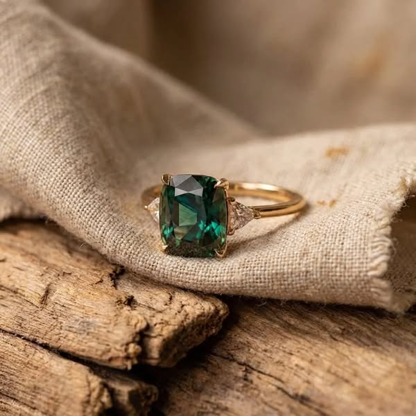 Green Gemstone Gold Ring