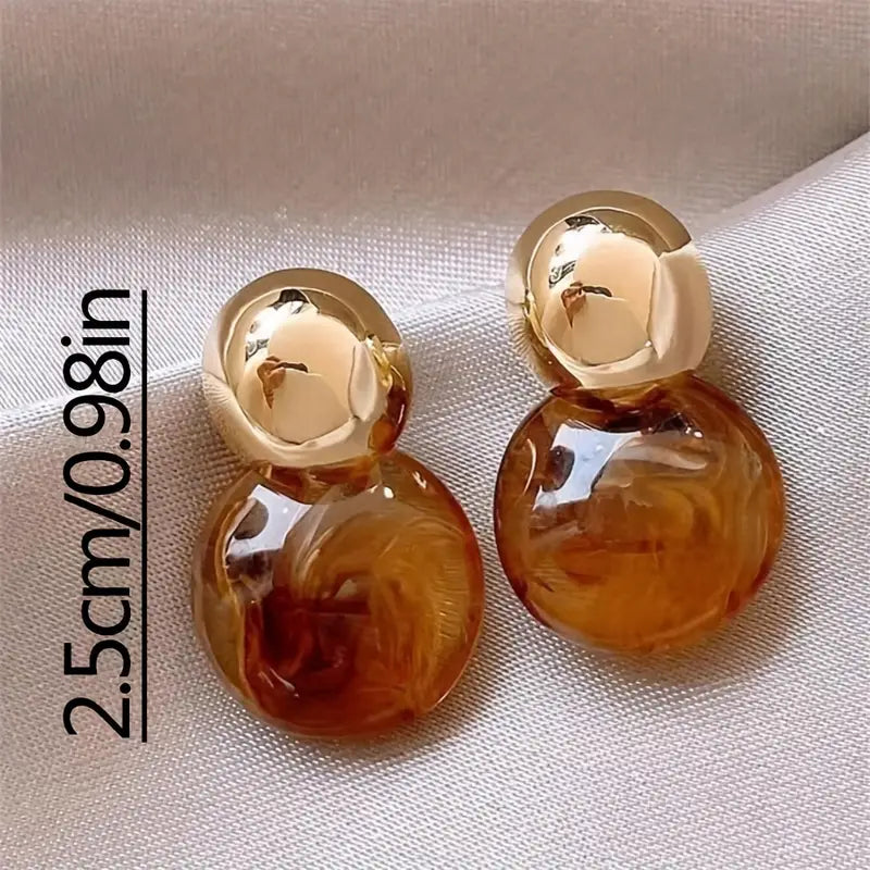 Aurélie Gold Amber Earrings