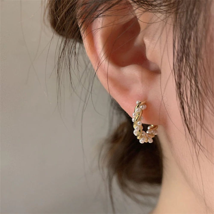 Twisted Pearl Drop Earrings