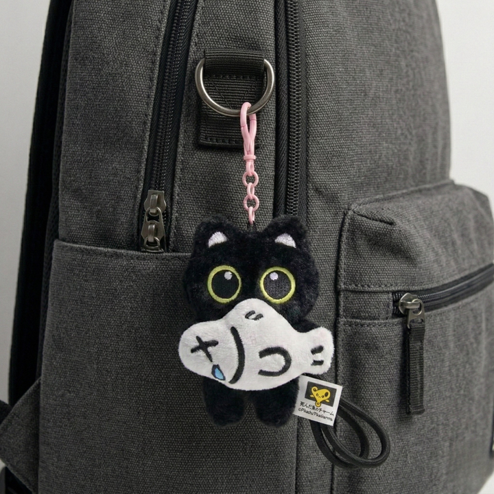 Adorable Kitten & Fish Keychain
