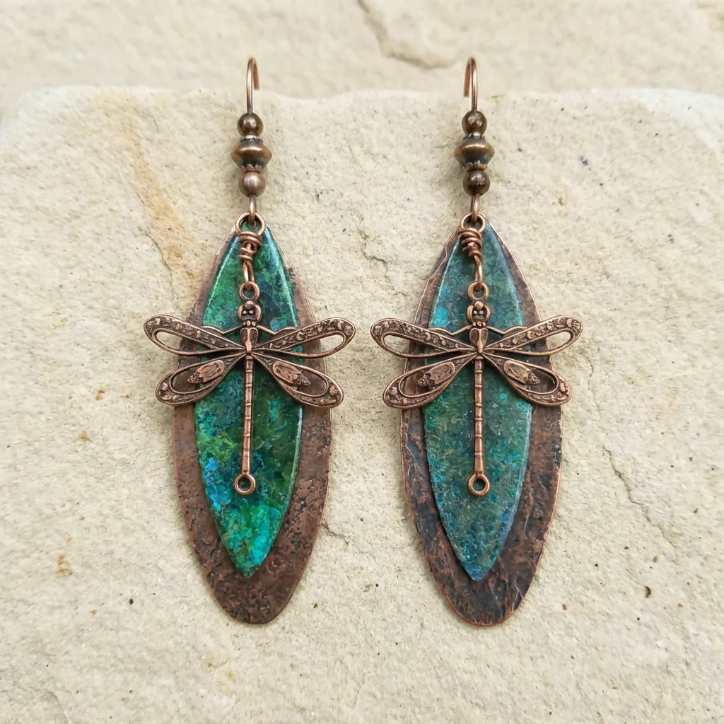 Bohemian Dragonfly Vintage Dangle Earrings