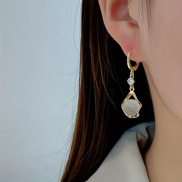 Stunning Granulated Moonstone Earrings