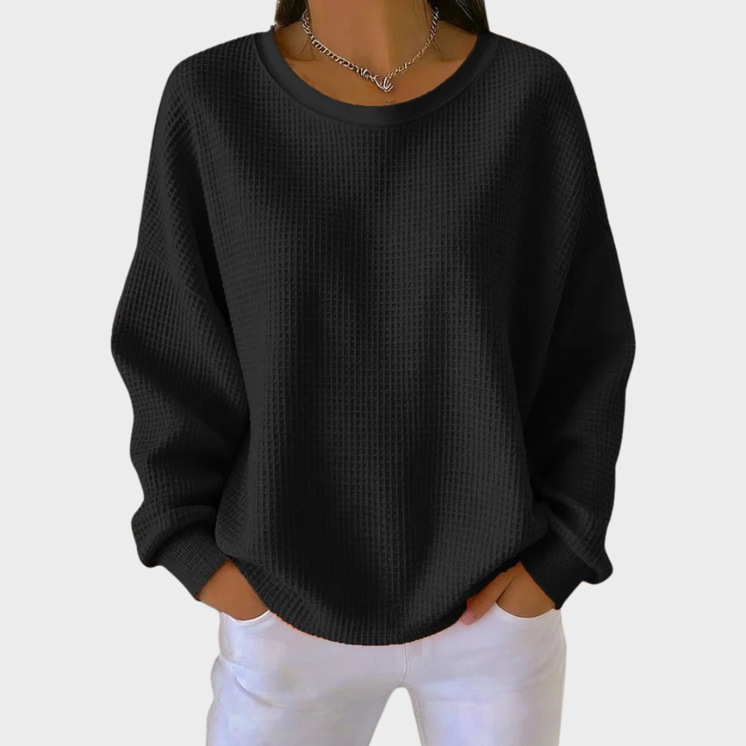 Nora | Waffle Knit Cotton Jumper Winter Long Sleeve