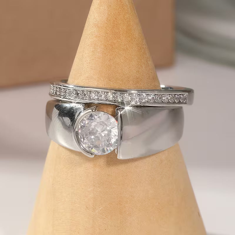 Stunning Peacock Tail Ring with Large Square Zirconia