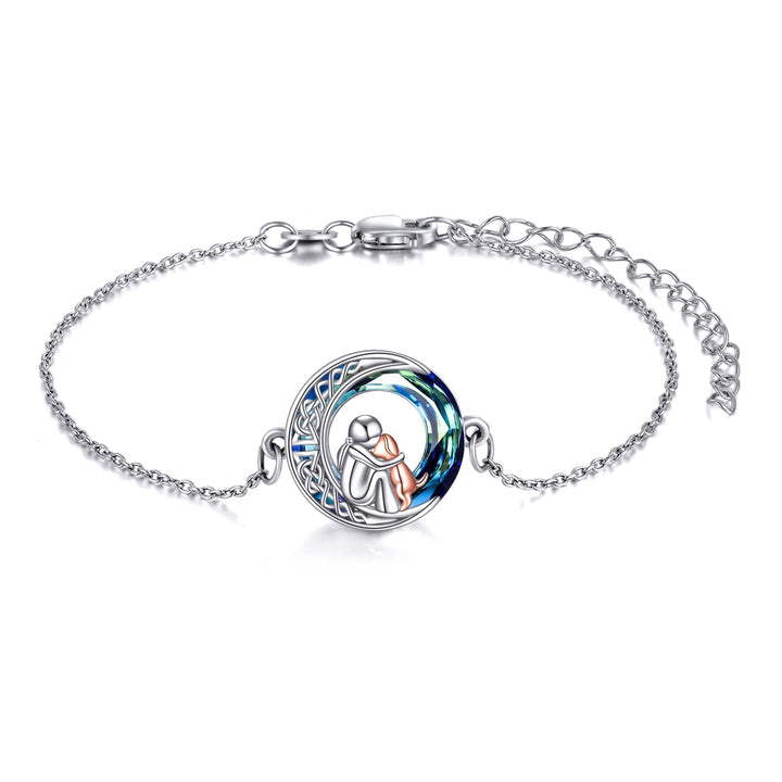 Adjustable Silver Dog Pendant Bracelet