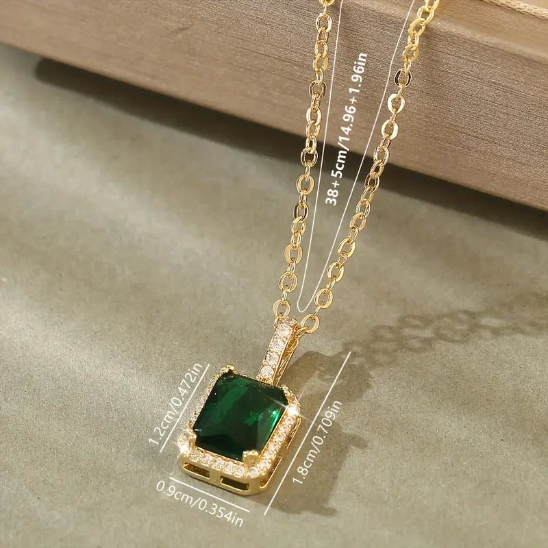 Gold & Celeste Emerald Necklace