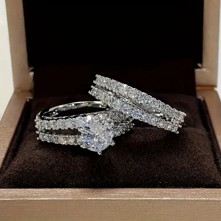 Gold Eternal Love Ring Duo