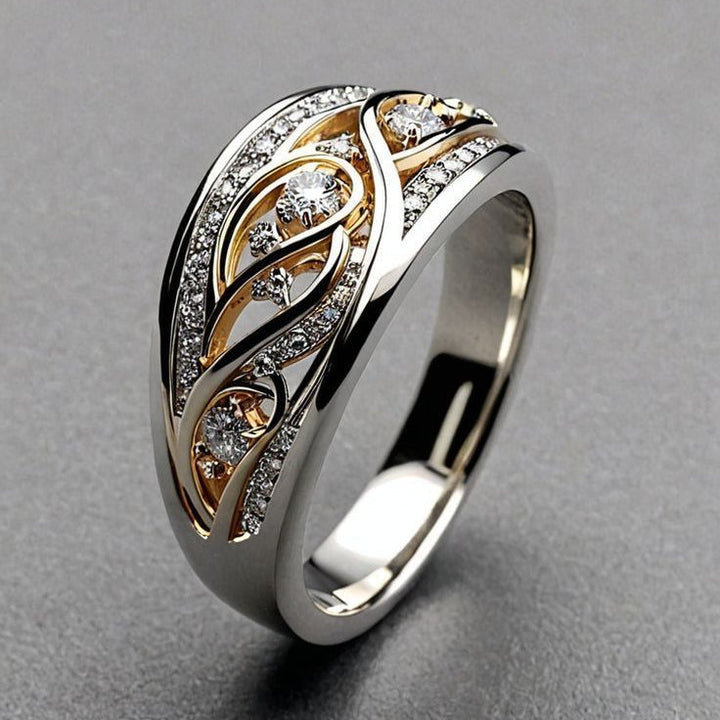 Gold and Silver Hollow Ring