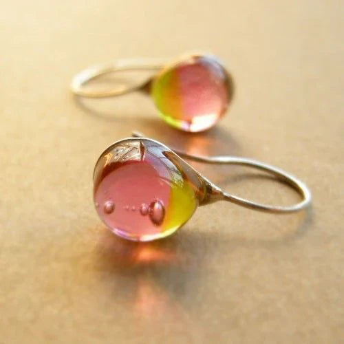 Vintage Amber Crystal Drop Earrings