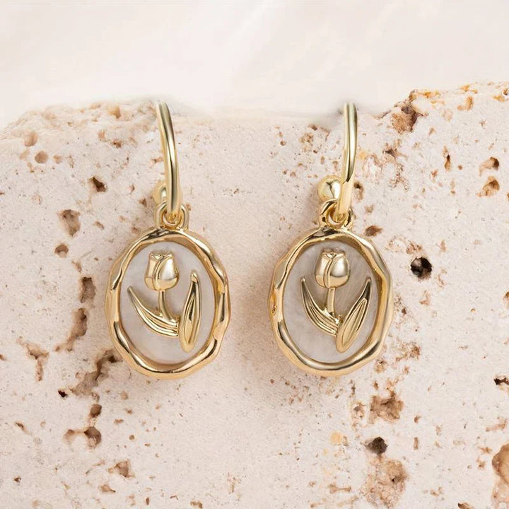 Vintage Pink and Gold Earrings