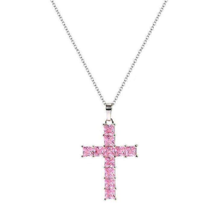 Vibrant Diamond Cross Necklace