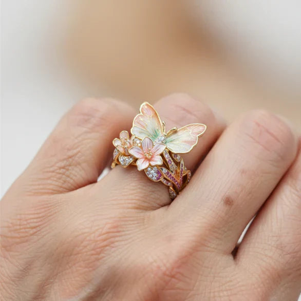 Radiant Butterfly Ring with Zirconia