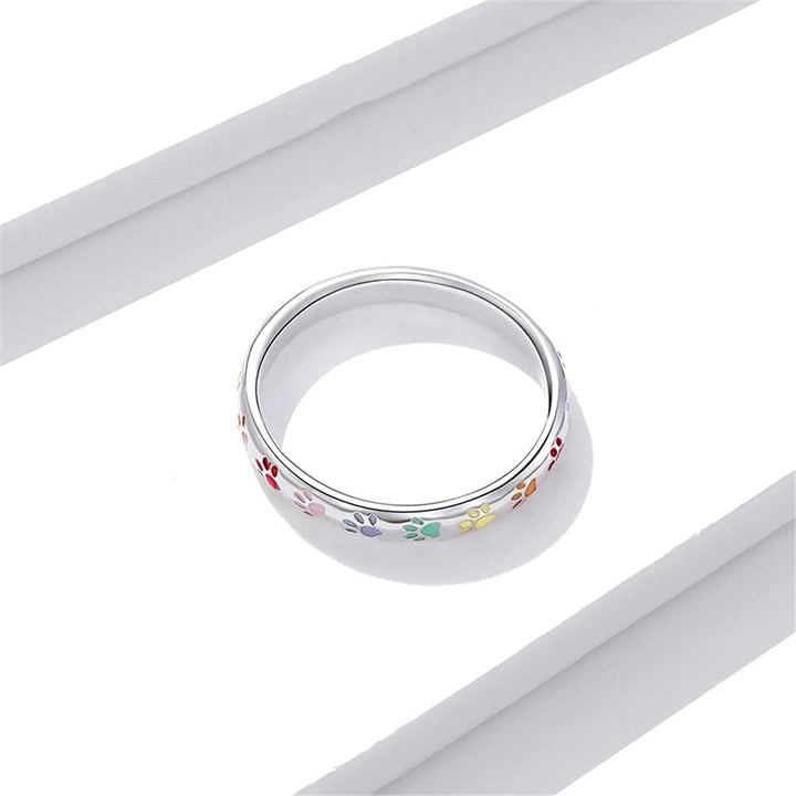Footprint Design Sterling Silver Ring