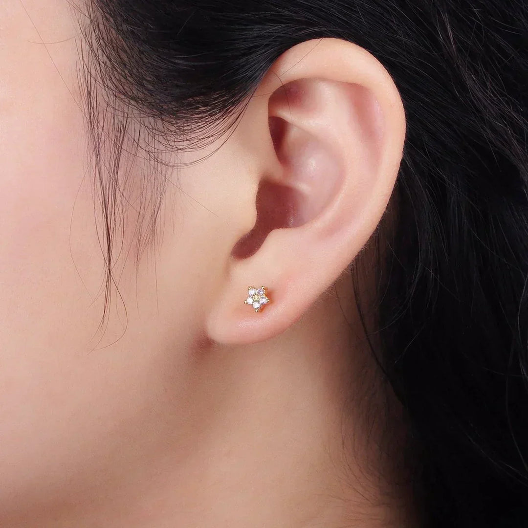 Delicate Floral Button Earrings