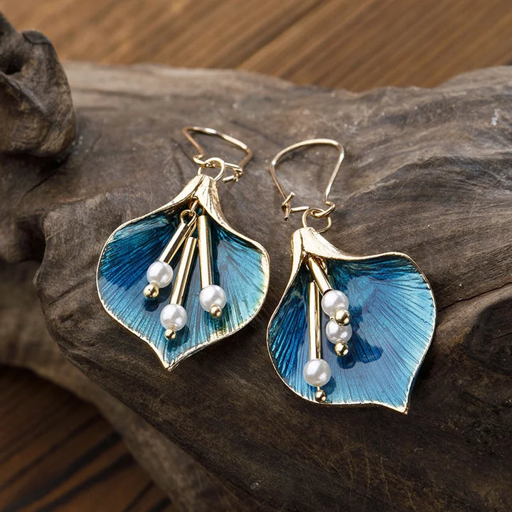 Vintage Pearl and Flower Earrings