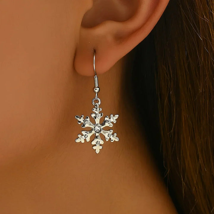 Chic Snowflake Drop Earrings for Christmas