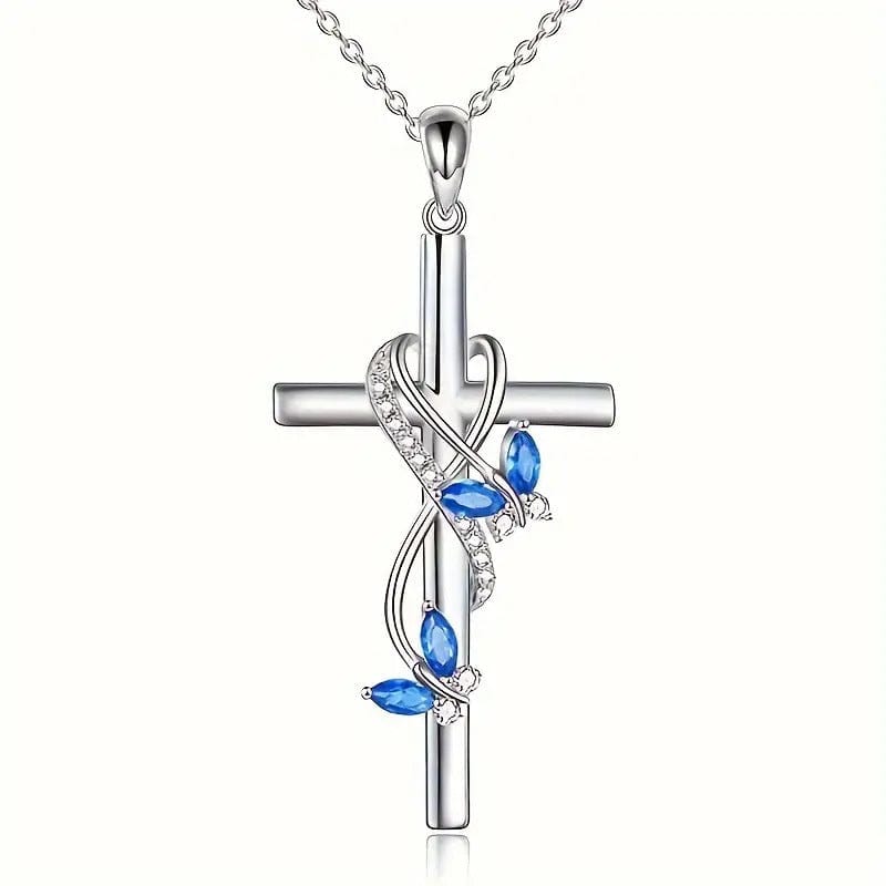 Elegant Butterfly Cross Necklace
