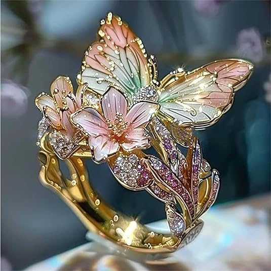 Radiant Butterfly Ring with Zirconia
